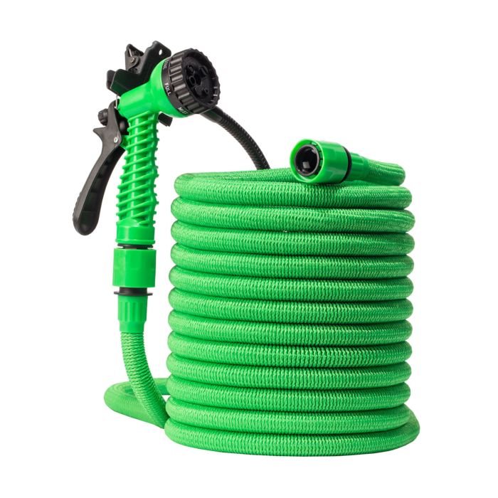 Image of Dehnbarer Gartenschlauch mit Universaladapter grün, 22.5 m bei Lehner Versand Schweiz