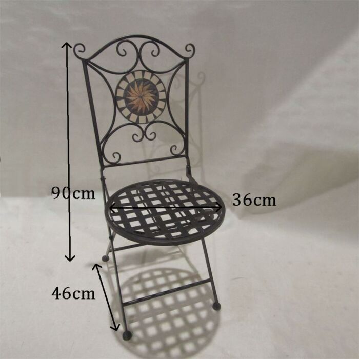 Bistro-Set Mosaik 3-teilig schwarz