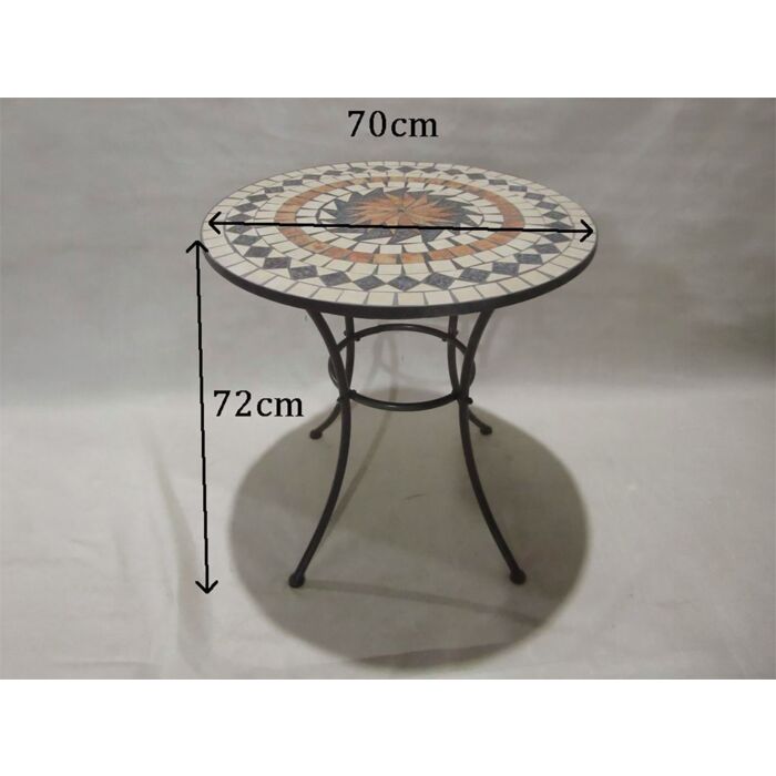Bistro-Set Mosaik 3-teilig schwarz