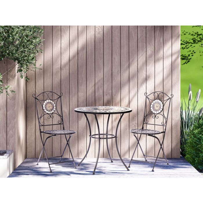 Bistro-Set Mosaik 3-teilig schwarz