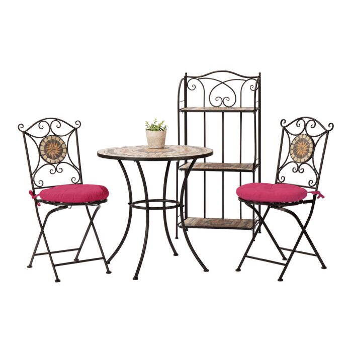 Bistro-Set Mosaik 3-teilig schwarz