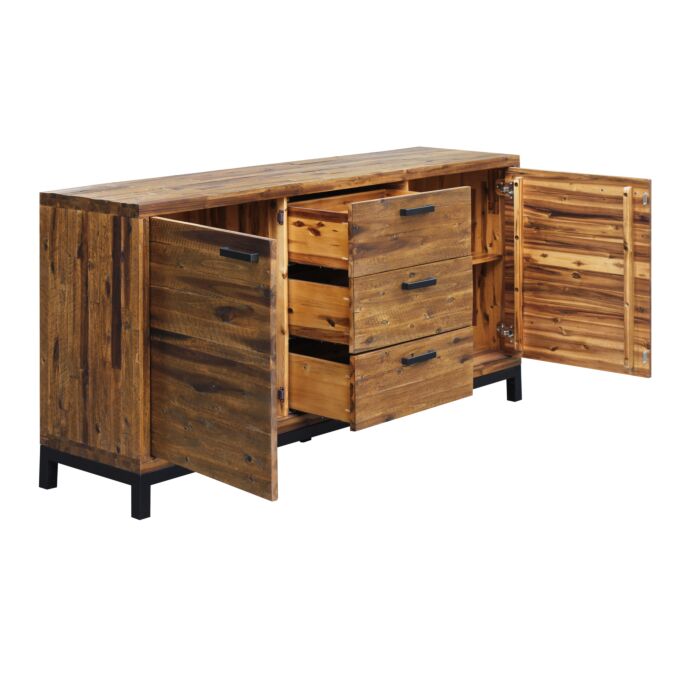 Sideboard Gremio Akazie, 2 Türen, 3 Schubladen