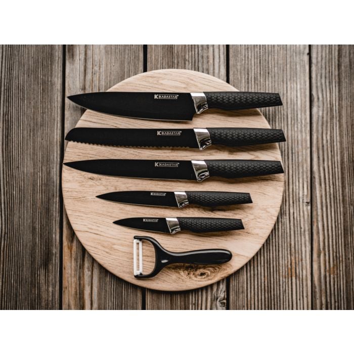 Panoplie de couteaux Premium Black, 6 éléments