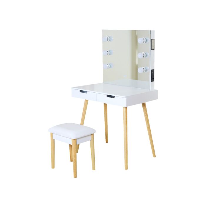 Coiffeuse avec tabouret, blanc