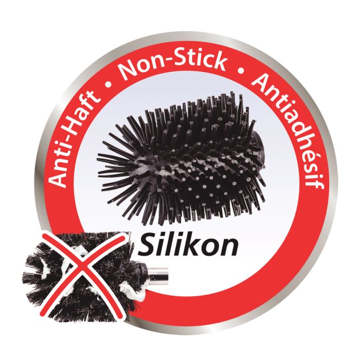 Silikon Ersatzbürste mit Edelstahlstiel