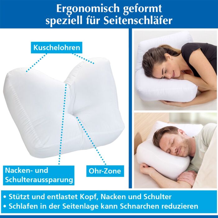 Coussin de soutien pour position latérale avec taie en coton
