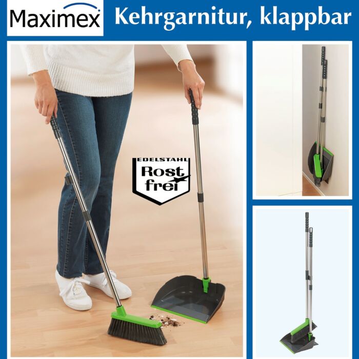 Kehrgarnitur mit extra­langem Stiel