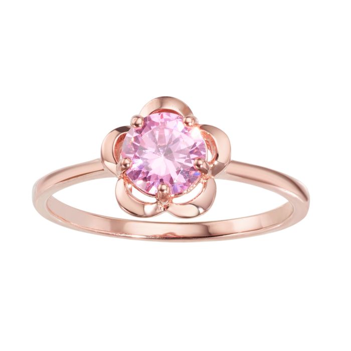 Image of Silberring 925 mit Zirkonia und PVD Beschichtung in Roségold 9 mm, 48 bei Lehner Versand Schweiz