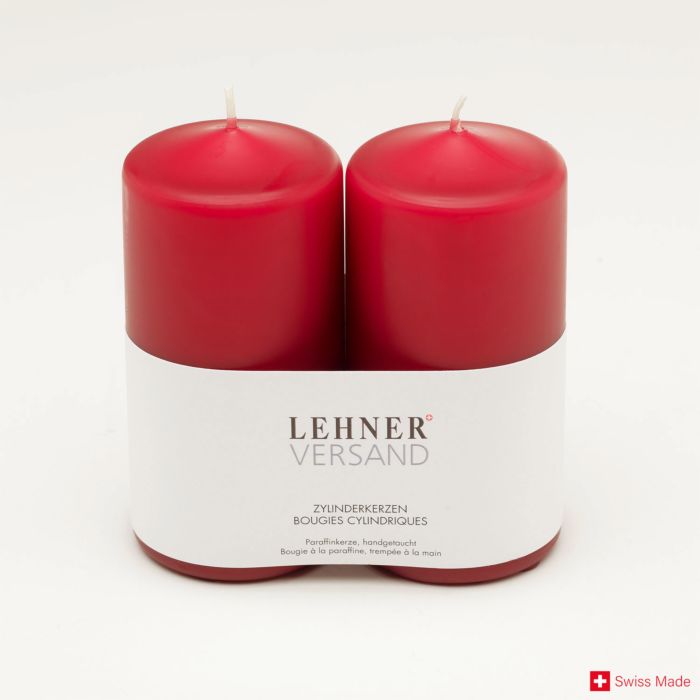 Image of Zylinderkerzen im 2er Set, 60x120 mm bordeaux bei Lehner Versand Schweiz