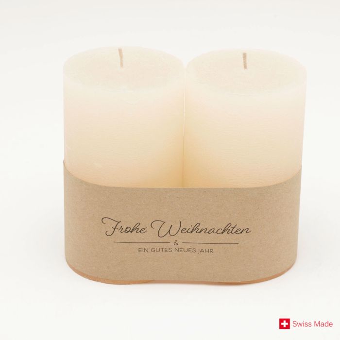 Image of Rauhreif Zylinderkerzen im 2er Set offwhite bei Lehner Versand Schweiz