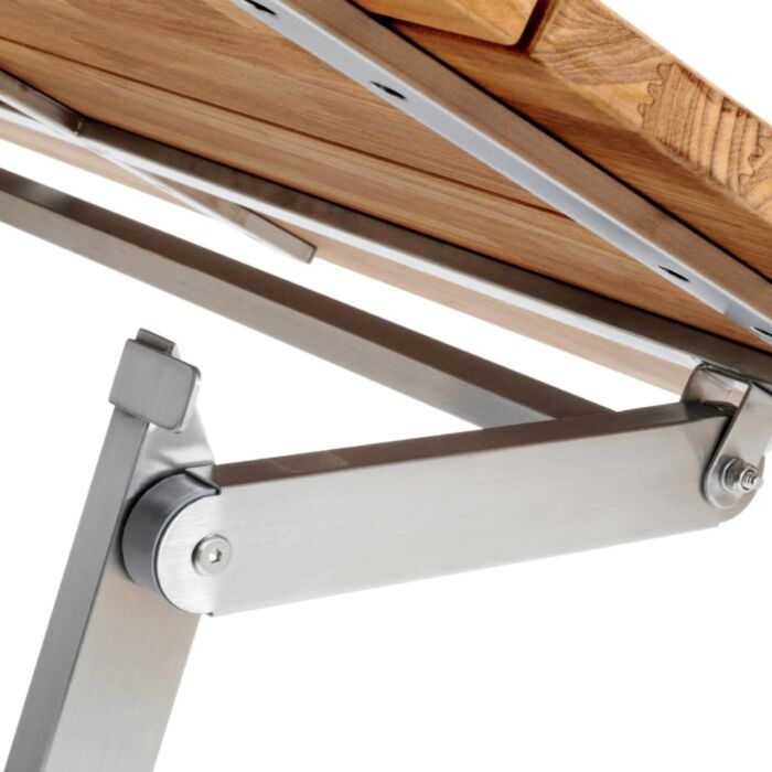 Table de balcon pliante en teck carré