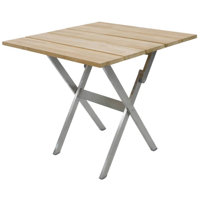 Table de balcon pliante en teck carré