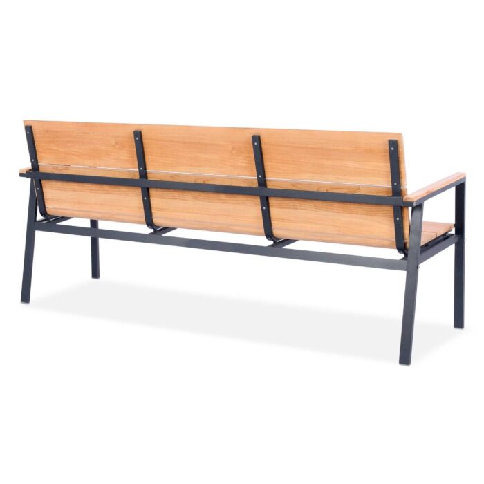Banc de jardin à dossier, en teck massif