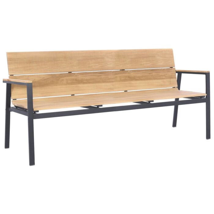 Banc de jardin à dossier, en teck massif