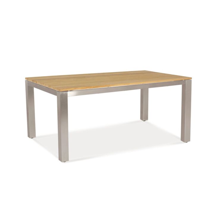 Table de jardin Teak Premium en acier inox