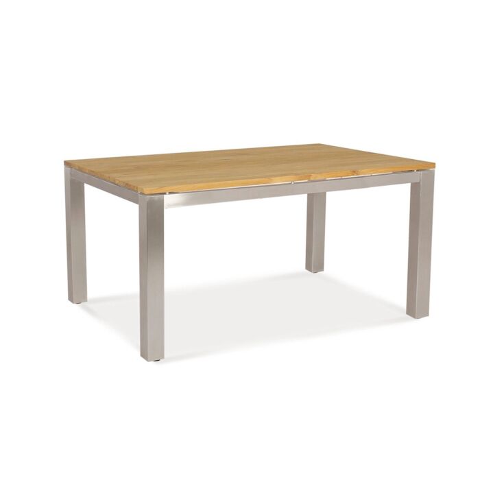 Table de jardin Teak Premium en acier inox