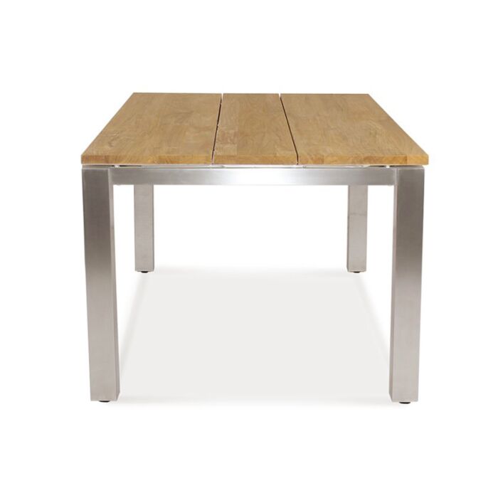Table de jardin Teak Premium en acier inox
