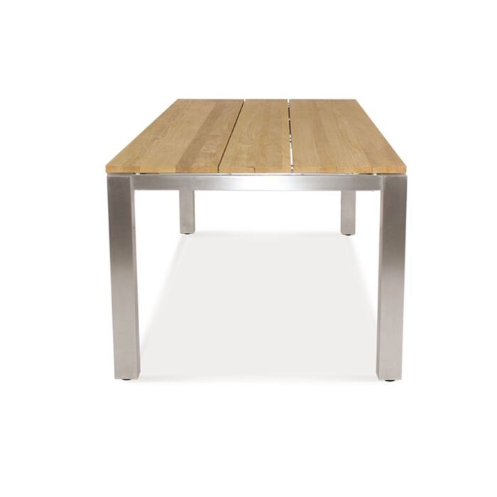 Table de jardin Teak Premium en acier inox