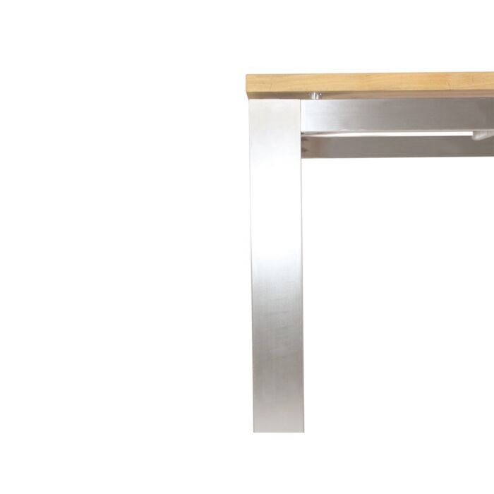 Table de jardin Teak Premium en acier inox