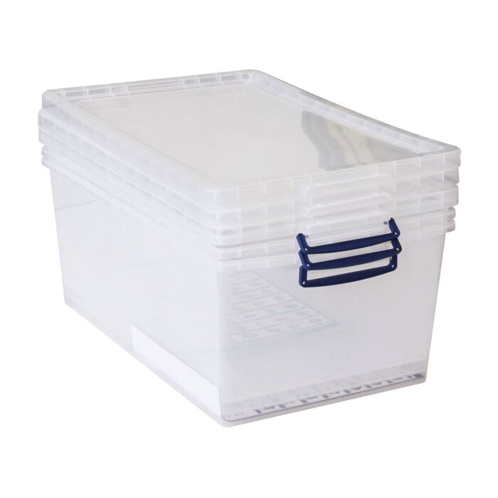Lot de 3 boîtes en plastique avec couvercle, 62 litres main product photo