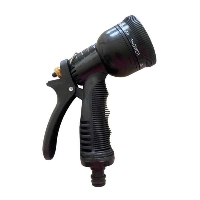 Dehnbarer Gartenschlauch mit Universaladapter schwarz