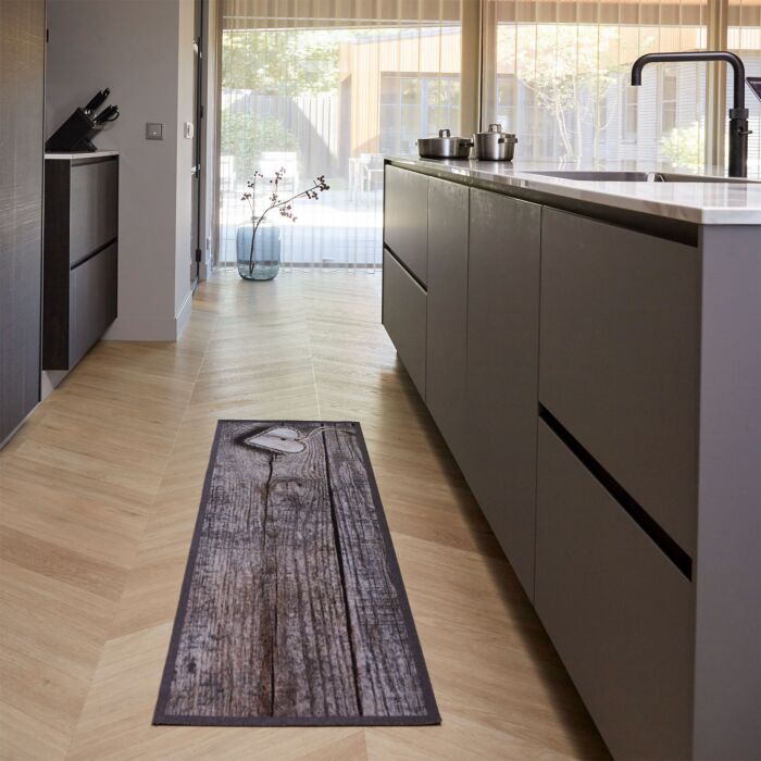 Küchenläufer Cook & Wash Holzherz 50x150 cm