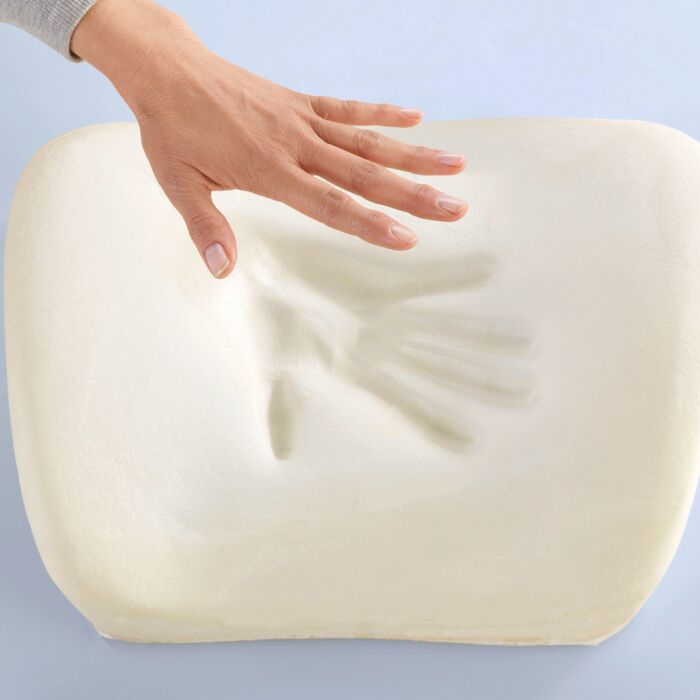 Coussin viscoélastique ergonomique de forme biseautée