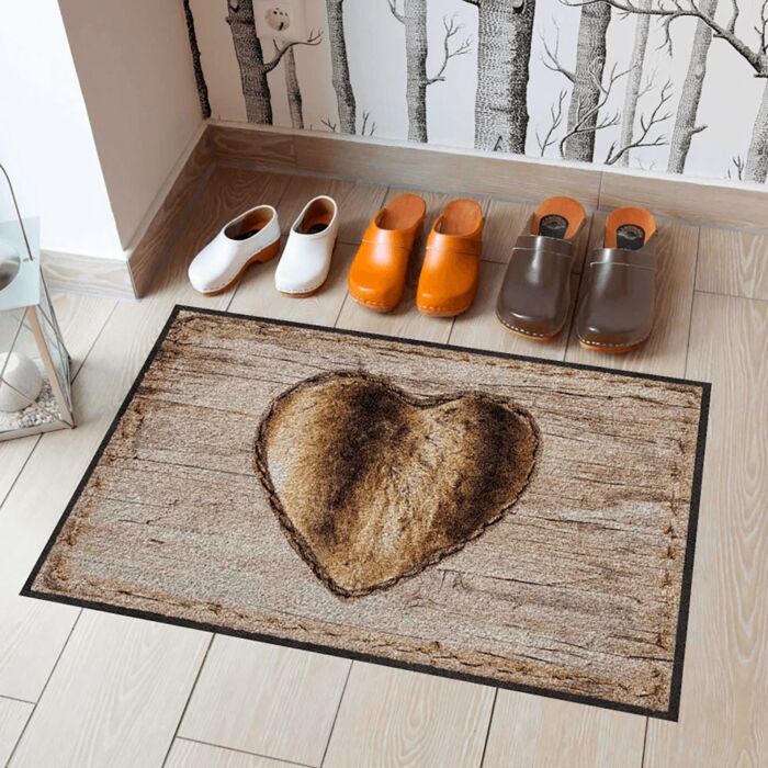 Image of Fussmatte Chalet Heart, braun, 50x75 cm bei Lehner Versand Schweiz