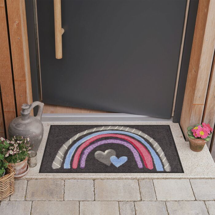 Image of Fussmatte Rainbow Hearts, anthrazit, 50x75 cm bei Lehner Versand Schweiz