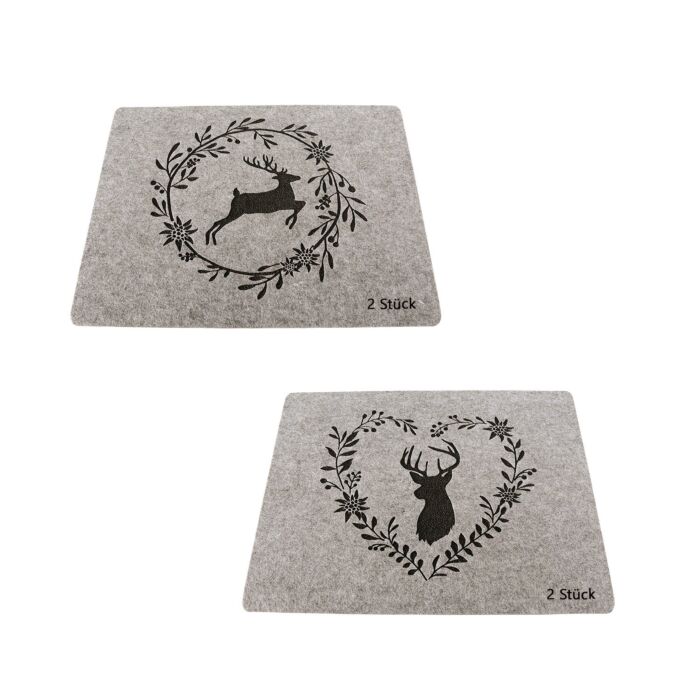Lot de 4 sets avec motif de cerf main product photo