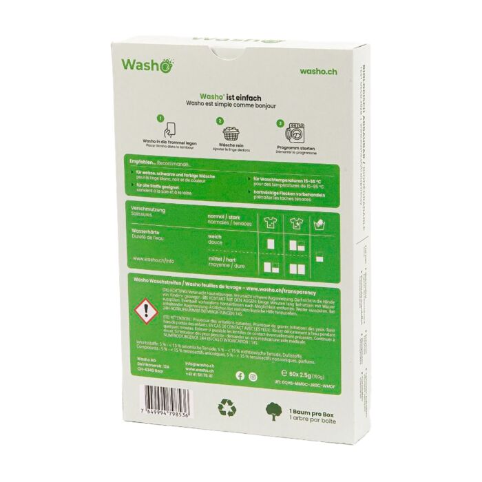 Feuilles de lavage Washo Fresh Breeze, 60 pièces