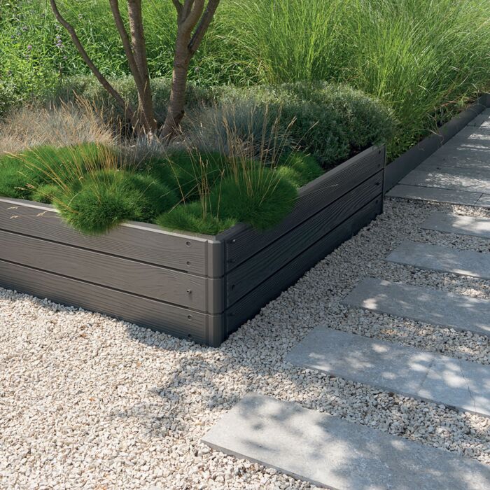 Palisade Base Woody Gartenbeet , anthrazit