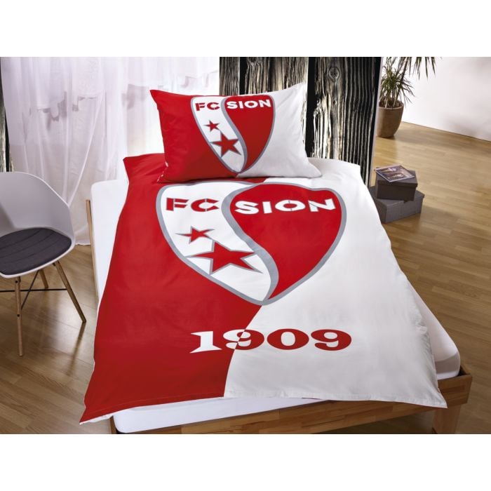 Image of FC Sion Bettwäsche, rot, 65x100 cm / 160x210 cm bei Lehner Versand Schweiz