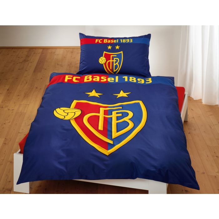 Image of Bettwäsche FC Basel mit zwei Sternen, blau, 65x100 cm / 160x210 cm bei Lehner Versand Schweiz