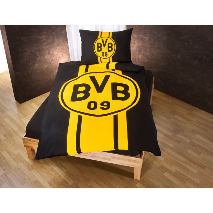 Image of BVB Borussia Dortmund Bettwäsche mit grossem Logo, gelb, 65x100 cm / 160x210 cm bei Lehner Versand Schweiz