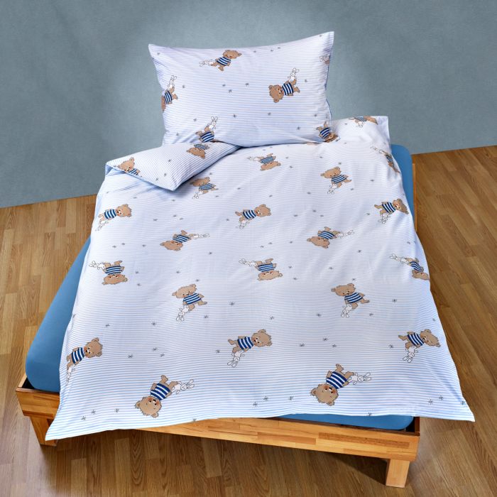 Image of Bettwäsche mit niedlichen Bärchenmotiven, hellblau, 65x100 cm / 160x210 cm bei Lehner Versand Schweiz