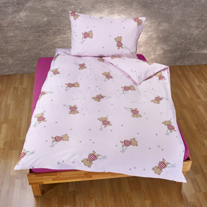 Image of Bettwäsche mit niedlichen Bärchenmotiven, rosa, 65x100 cm / 160x210 cm bei Lehner Versand Schweiz