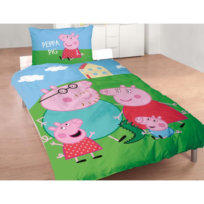 Linge De Lit Avec Peppa Pig Devant Sa Maison Sur La Colline Lehner Versand