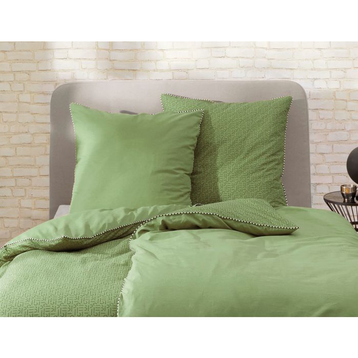 Image of Esprit Satin-Bettwäsche Scatter mit Bordüre, grün, 2x65x65 cm / 200x210 cm bei Lehner Versand Schweiz