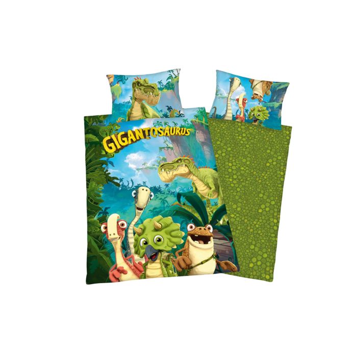 Image of Bettwäsche Gigantosaurus mit witzigen Dinosauriern, grün, 65x100 cm / 160x210 cm bei Lehner Versand Schweiz