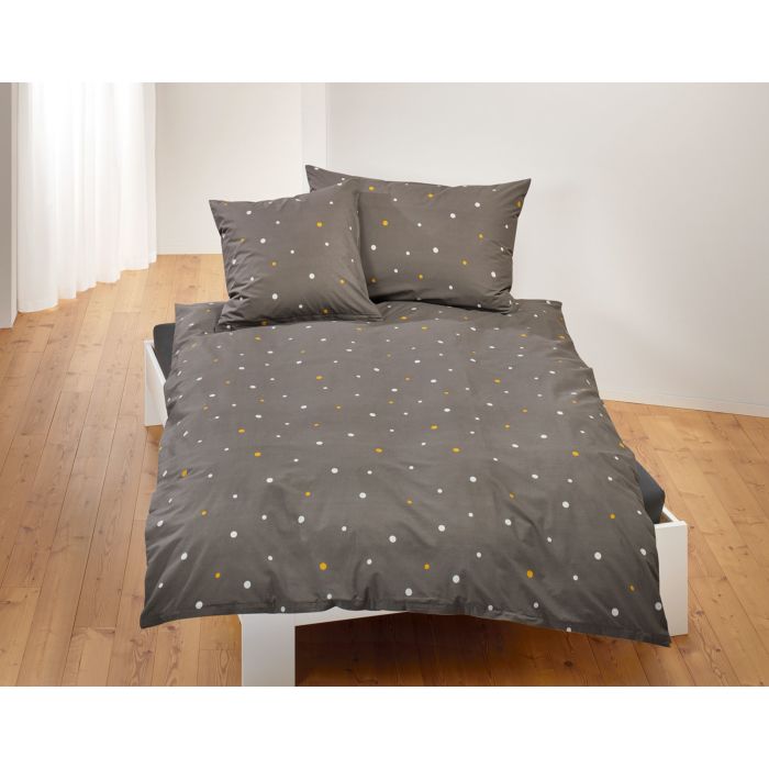 Image of Bettwäsche mit schönem Punktemuster, anthrazit, 65x100 cm / 160x210 cm bei Lehner Versand Schweiz