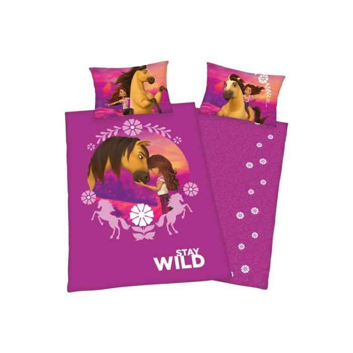Image of Bettwäsche "Spirit - Wild und Frei", violett, 65x100 cm / 160x210 cm bei Lehner Versand Schweiz