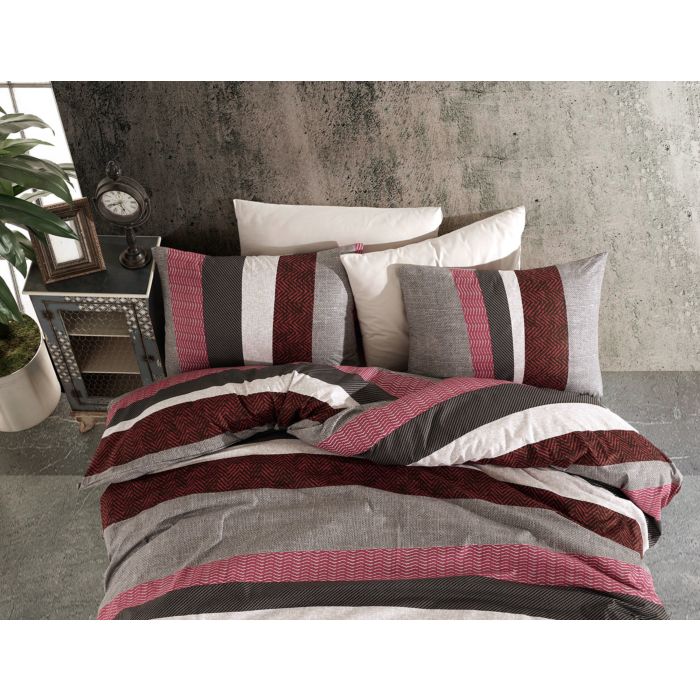 Image of Bettwäsche in modernem Streifenmix, rot, 65x100 cm / 160x210 cm bei Lehner Versand Schweiz