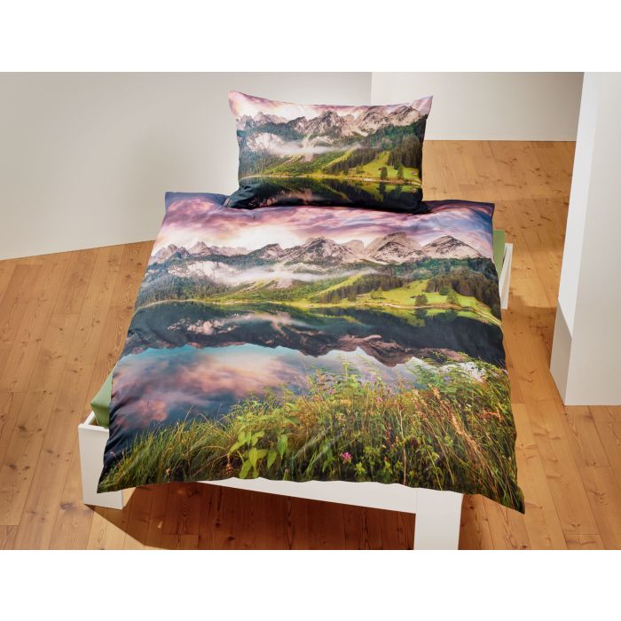 Image of Bettwäsche mit dem Gosausee in Österreich, mehrfarbig, 65x100 cm / 160x210 cm bei Lehner Versand Schweiz