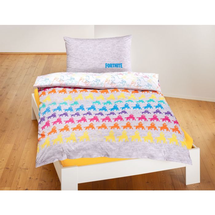Image of Bettwäsche mit bunten Fortnite Figuren, mehrfarbig, 65x100 cm / 160x210 cm bei Lehner Versand Schweiz