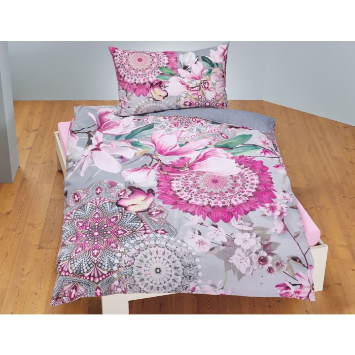 Image of hip Bettwäsche mit floralem Muster und Mandala-Dessin, mehrfarbig, 65x100 cm / 160x210 cm bei Lehner Versand Schweiz