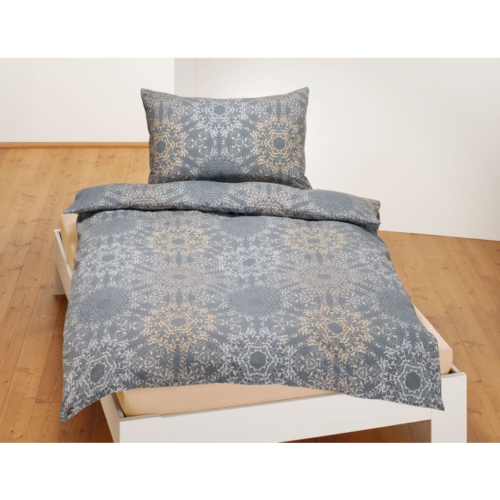 Image of Bettwäsche mit kaleidoskopähnlichem Muster, anthrazit, 2x65x65 cm / 200x210 cm bei Lehner Versand Schweiz