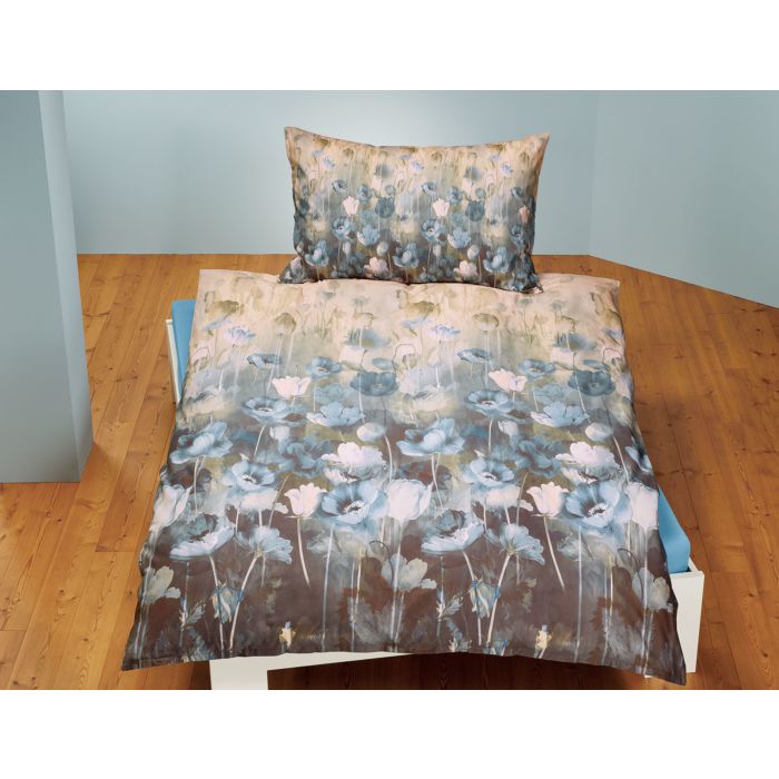 Image of em-es-te Bettwäsche mit Mohnprint in schöner Aquarelltechnik, sand, 65x100 cm / 160x210 cm bei Lehner Versand Schweiz