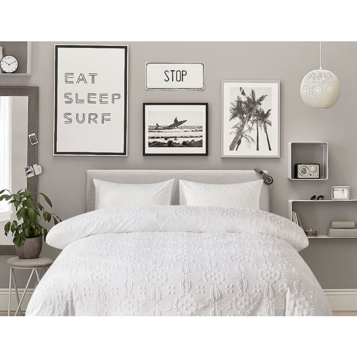 Image of Bettwäsche mit getufteten Ornamenten, weiss, 2x65x65 cm / 200x210 cm bei Lehner Versand Schweiz