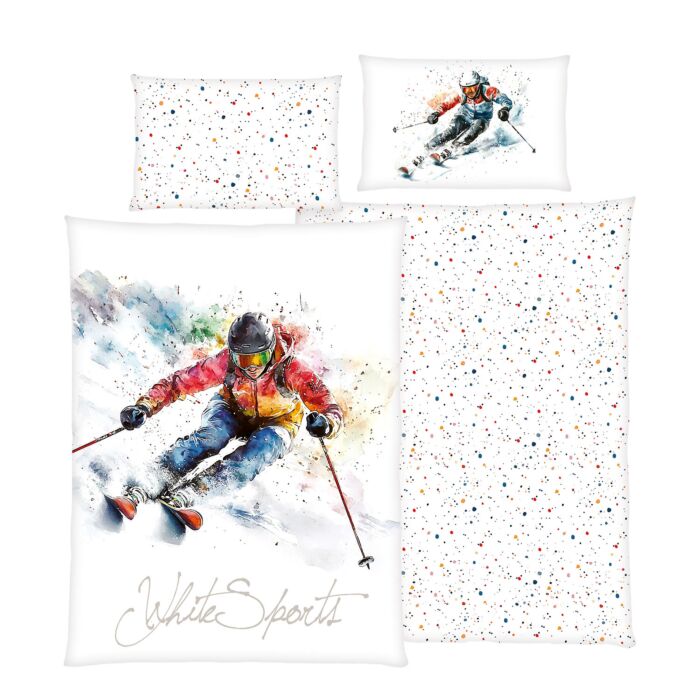 Bettwäsche Ski Action Design White Sports main product photo